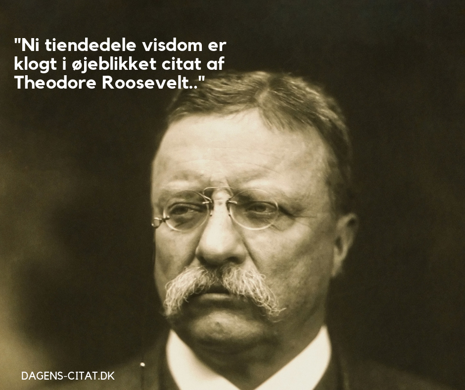 Ni tiendedele visdom er klogt i øjeblikket citat af Theodore Roosevelt